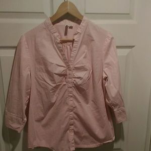 St John's Bay pink blouse, stretch, XL